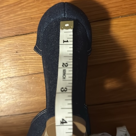 Newport News Blue Denim Wide Heel Open Front 8M Brand New In Box - Picture 10 of 13
